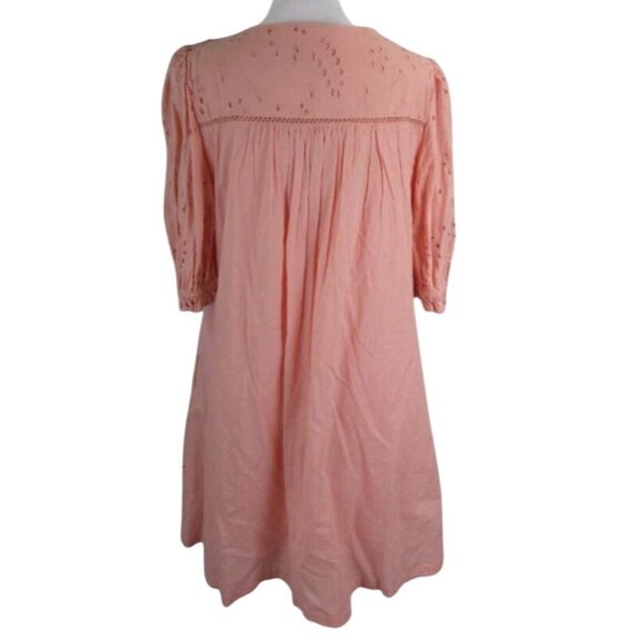 Universal Thread Dress Pink Eyelet Lace Mini Boho Cottagecore Peasant Medium - Picture 3 of 5
